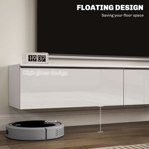 Wall Mounted TV Stand, Floating TV Cabinet with Storage, for TVs up to 70", High Gloss Effect – view 17