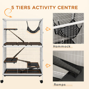 5-Tier Rolling Small Animal Cage, Deluxe Guinea Pig Cage, Ferret Cage for Mink Chinchilla Kitten Rabbit – view 19