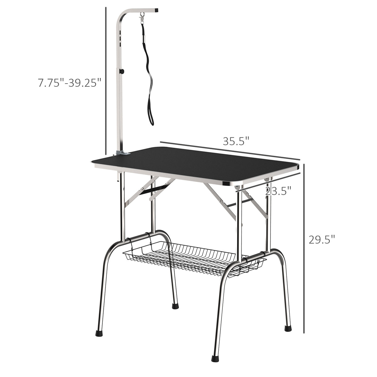 36-inch Dog Grooming Table Stainless Steel QUALITY GUARANTEED with Adjustable Arm and Basket