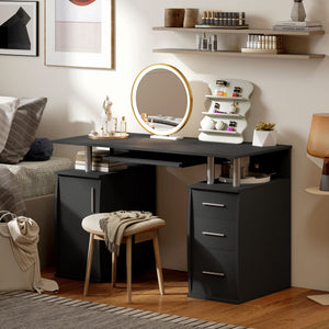 47" Computer Desk with Keyboard Tray and Storage Drawers – view 6
