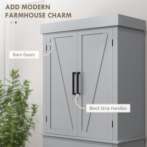 72" Kitchen Storage Cabinet, Farmhouse Kitchen Pantry Cabinet with 4 Barn Doors, Drawer – view 10
