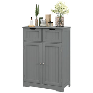 Bathroom Cabinet, Bathroom Storage Cabinet with 2 Drawers, Adjustable Shelf for Living Room, Entryway, White – view 15