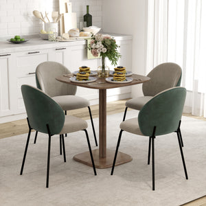 Dining Table for 4 People - Modern Kitchen Table with Wood-Effect Top, 27.6" x 27.6", Dark Brown