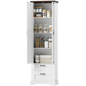 71" Tall Kitchen Pantry Cabinet, Farmhouse Kitchen Storage Cabinet with 2 Drawer and Adjustable Shelves – view 8