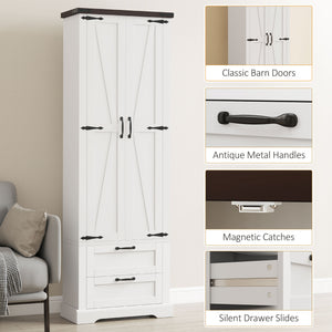 71" Tall Kitchen Pantry Cabinet, Farmhouse Kitchen Storage Cabinet with 2 Drawer and Adjustable Shelves – view 11