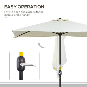 8ft Half Umbrella Outdoor Balcony Parasol Patio Garden Outdoor Window Sun Shade w/ 5 Ribs Beige – view 4