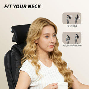 Reclining Office Chair, Executive Desk Chair with Pet-Friendly Fabric, Headrest, Footrest, Swivel Wheels – view 5