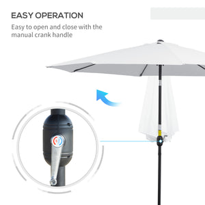 10' x 8' Round Market Umbrella, Patio Umbrella with Crank Handle and Tilt, Outdoor Parasol for Garden, Blue – view 59