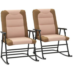 Folding Rocking Chair Set of 2 Padded Rockers with Armrest, Navy Blue – view 22