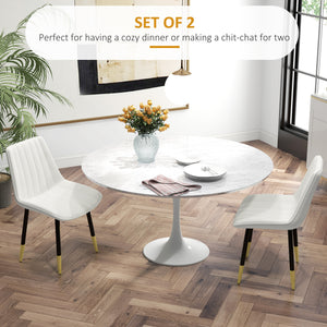 Dining Chairs Set of 2, Modern Kitchen Chair with PU Leather Upholstery and Steel Legs for Living Room – view 10