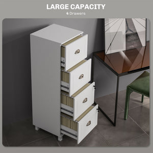 4 Drawer File Cabinet with Lock, Office Filing Cabinet, A4 Letter Size, Hanging File Folders, Black – view 11