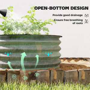 Set of 2 Raised Garden Bed, Metal Planter Box with Safety Edging, Easy-to-assemble Stock Tank, Dark Grey – view 11