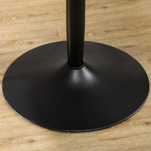 Modern Kitchen Table for 2 People, Round Dining Table with Steel Base for Living Room, Dining Room, White Marble
