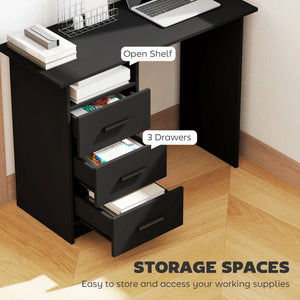 Computer Desk with Storage, 39" Home Office Desk with 3 Drawers nad Open Shelf, Writing Table for Bedroom – view 10