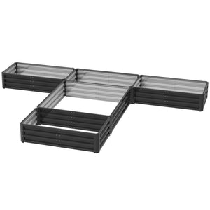 Steel Raised Garden Bed, Set of 5 Large Box Planters for Outdoor Plants Vegetables Flowers Herbs, 8x8x1ft – view 8