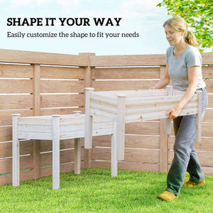 2 Tiers Wood Plant Raised Bed Flower Vegetable Herb Grow Box Stand Garden Step Planter Stand Free – view 8