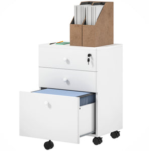 3-Drawer Small Filing Cabinet with Lock, Vertical Office Storage Cabinet with Wheels for Home Office, Black β view 8