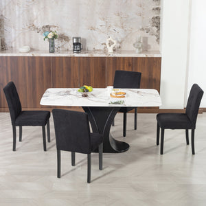 Modern Dining Chairs Set of 4, Kitchen Chairs with Rubberwood Legs and Padded Seat, Beige – view 13