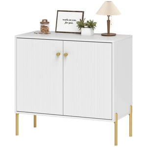 Sideboard, Modern Buffet Cabinet, Coffee Bar Cabinet with Fluted Doors and Adjustable Shelf, Black – view 8