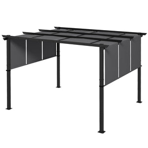 10' x 10' Metal Pergola, Outdoor Pergola with Retractable Canopy, for Garden, Patio, Backyard, Deck – view 15
