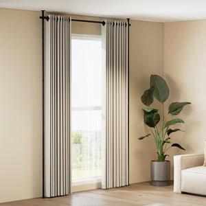 Room Divider Curtain Rod with Adjustable Floor to Ceiling Tension Rod No Drilling Required-Black view 5