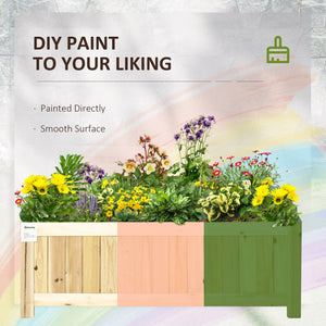 Foldable Elevated Planter Box, Wooden Raised Garden Bed for Backyard, Patio to Grow Vegetables, Herbs, Flowers, Natural