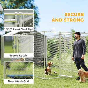 Galvanized Steel Dog Kennel Outdoor with Waterproof & UV-Resistant Cover for Large Dogs, 13.1' x 7.5' x 7.5' – view 19