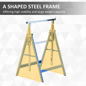 Set of 2 Adjustable Telescopic Builders Trestle, DIY Steel Work Bench Carpenter – view 11