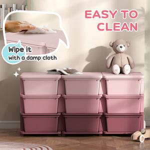 Qaba 3 Tier Kids Toy Organizer and Storage Bins with 6 Plastic Drawers