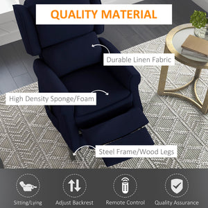 Push Back Recliner Chair, Vibration Massage Recliner for Living Room with Extendable Footrest, Remote – view 4