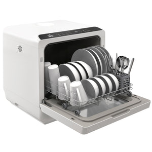 Portable Dishwasher, Counter Dishwasher with 4 Place Settings, 5 Washing Programs, Air-Dry Function, 6L Water Tank