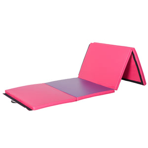 Soozier 4'x10'x2" Folding Gymnastics Tumbling Mat, Exercise Mat with Carrying Handles for Yoga, MMA, Martial Arts, Dark
