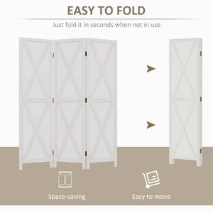 4-panel Wall Partition Farmhouse Room Separator with Foldable Design Wooden Frame 5.6FT, Walnut – view 17