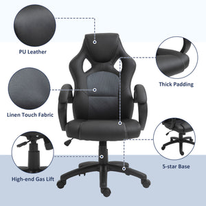 Racing Gaming Chair Office Chair Computer Desk Gamer Chair with Swivel Wheels, Padded Headrest – view 13