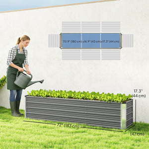 6' x 1.5' x 1.3' Galvanized Raised Garden Bed, Elevated Large Metal Planter Box w/ Install Gloves for – view 23
