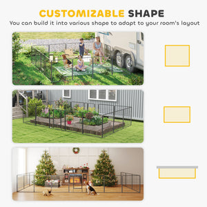 Heavy Duty Dog Playpen, 16 Panels Pet Playpen Dog Fence, Portable Puppy Exercise Pen, with 2 Doors Locking Latch, Outdoor or Indoor Use 23.5" Height