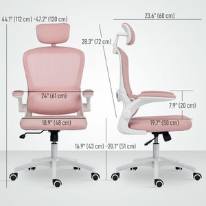 Ergonomic Mesh Office Chair, High Back Desk Chair with Rotatable Headrest, Flip-Up Armrests – view 16