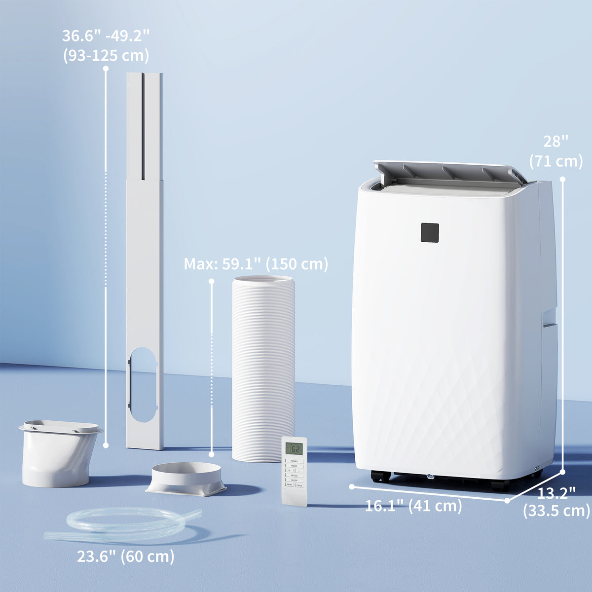 12000 BTU Portable Air Conditioner, AC Unit with Cool, Dehumidifier, Fan, 550 Sq. ft, 24H Timer On Off, Window Kit