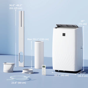 12000 BTU Portable Air Conditioner, AC Unit with Cool, Dehumidifier, Fan, 550 Sq. ft, 24H Timer On Off, Window Kit