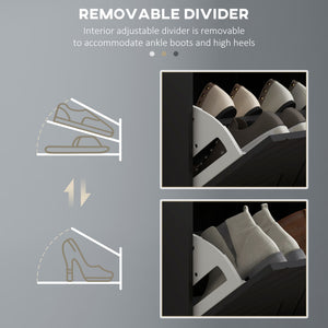 Shoe Storage with Seat, Upholstered Hallway Bench, Shoe Bench with 2 Flip Drawers and 4 Vents for 8 Pairs of Shoes