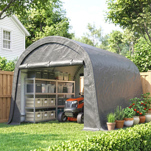 10' x 10' Outdoor Storage Tent, Heavy Duty and Waterproof Portable Shed for Bike, Motorcycle & Garden Tools