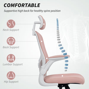 Ergonomic Office Chair, Mesh Desk Chair with Adjustable Headrest, Lumbar Support and Height – view 17