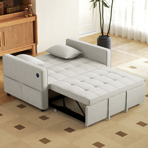 3‑in‑1 Convertible Sofa Bed, Pull Out Sleeper Sofa with USB Charging, Adjustable Backrest, Side Pockets – view 7