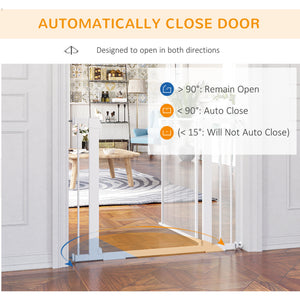 29.5"-32.3" Metal Pet Gate, w/ Auto Closing Door, Double Locking, Dog Gate for Doorways, Stairs, Hallways – view 18
