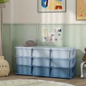 Qaba 3 Tier Kids Toy Organizer and Storage Bins with 6 Plastic Drawers