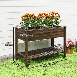 Mobile Raised Garden Bed Elevated Wood Planter Box with Lockable Wheels – view 16