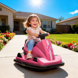 Qaba Bumper Car for Kids, 6V Battery Powered Bumping Car with 360 Degree Spin, Dual Motors, Music, for 3-8 Years