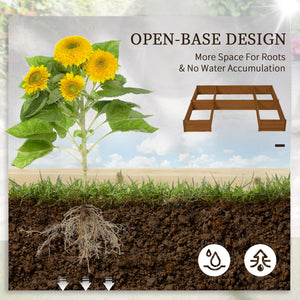 DIY 5-box Garden Planter with Open Bottom for Outdoor Plants, Vegetables, Flowers, Herbs, Brown – view 5