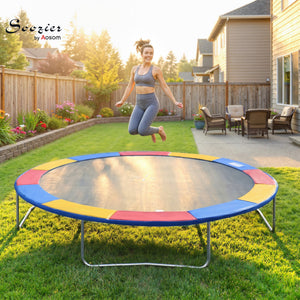 Soozier Trampoline Pad, 14FT Replacement Trampoline Safety Pad Mat Spring Cover, Water-Resistant, UV-Resistant, Tear-Resistant, No Holes for Pole