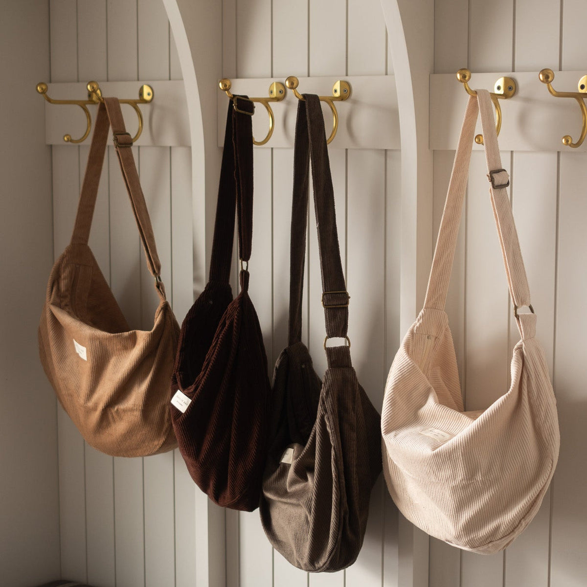 Dans le Sac Corduroy Croissant Bag, Adjustable Strap, Made in Quebec